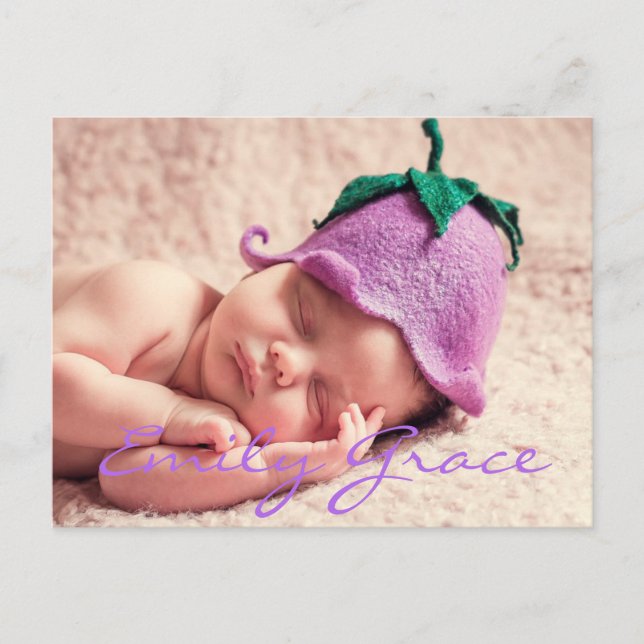 Faire-part Carte postale de naissance personnalisée pour bébé (Devant)