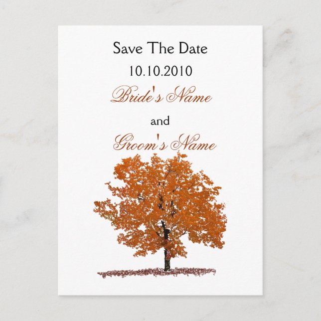 Faire-part Carte postale de notification de date de mariage a (Devant)