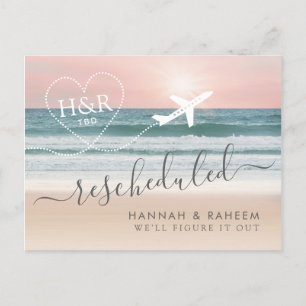 Faire-part Carte postale de notification de mariage sur la pl