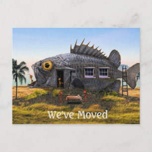 Faire-part Carte postale de nouvelle adresse avec poisson et 