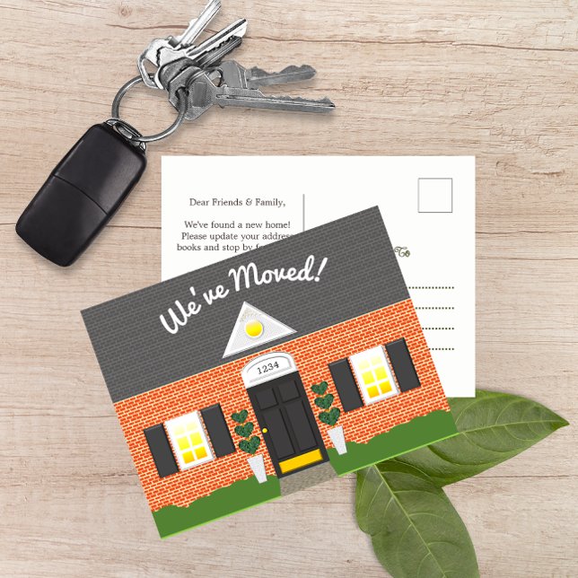 Faire-part Carte postale de nouvelle adresse de façade de mai (Créateur téléchargé)