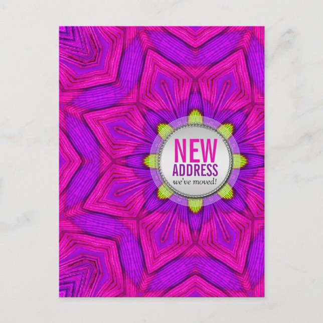 Faire-part Carte postale de nouvelle adresse Rose Moderne Nou (Devant)