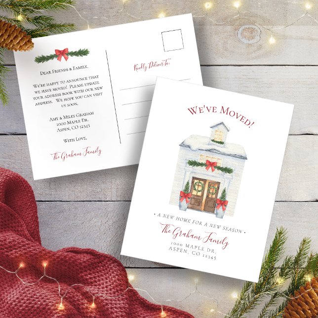 Faire-part Carte postale de nouvelle maison de ferme Nous avo (Farmhouse New Home We've Moved Postcard
)