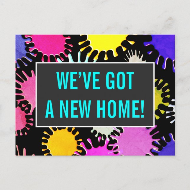 Faire-part Carte postale de nouvelle maison heureuse et amusa (Devant)