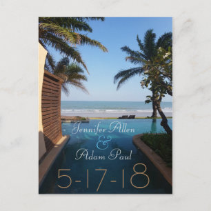 Faire-part Carte postale de plage pour annoncer une date