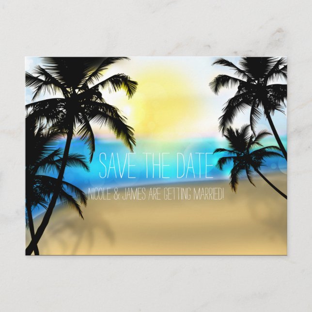 Faire-part Carte postale de pré-annonce de journée de plage + (Devant)