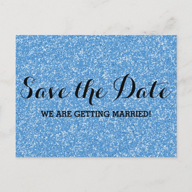 Faire-part Carte postale de pré-annonce de mariage à paillett (Devant)