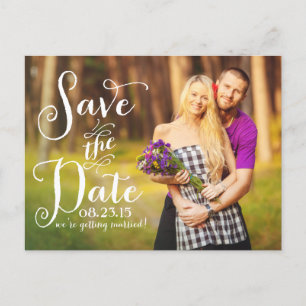 Faire-part Carte postale de préavis de mariage à calligraphie
