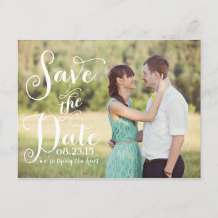 Faire-part Carte postale de préavis de mariage à calligraphie