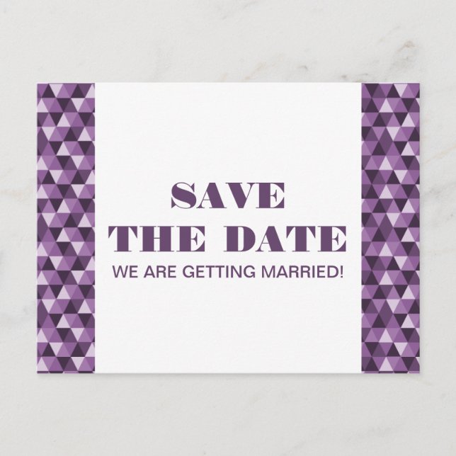 Faire-part Carte postale de préavis de mariage à triangles gé (Devant)