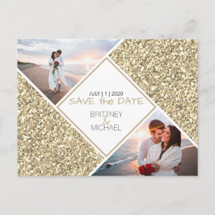 Faire-part Carte postale de préavis de mariage avec paillette