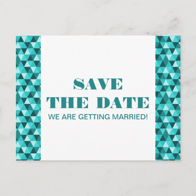 Faire-part Carte postale de préavis de mariage Triangles Géom (Devant)