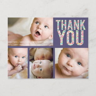 Faire-part Carte postale de remerciement Aztec Chevron Photo 