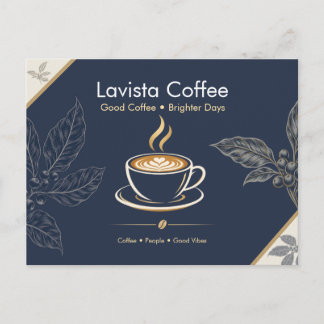 Faire-part Carte postale de remerciement élégante pour café a