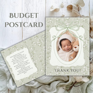 Faire-part Carte postale de remerciement photo florale fantai