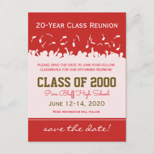 Faire-part Carte postale de réunion de classe de remise des d