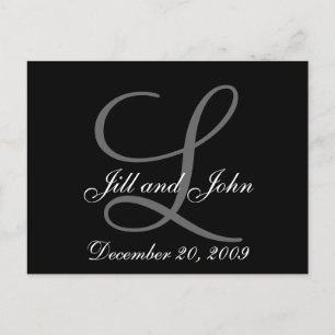 Faire-part Carte postale de sauvegarde de date avec monogramm