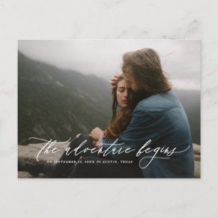 Faire-part Carte postale de sauvegarde de date d'aventure flu