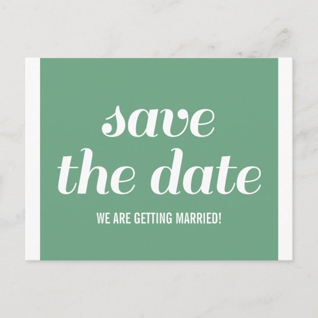 Faire-part Carte postale de sauvegarde de date de charme, ver (Devant)