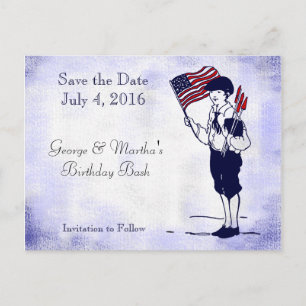 Faire-part Carte postale de sauvegarde de date de drapeau pat