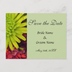Faire-part carte postale de sauvegarde de date de fleurs de c