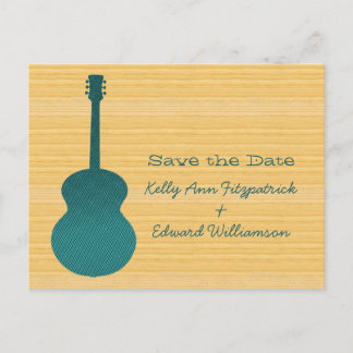 Faire-part Carte postale de sauvegarde de date de guitare de