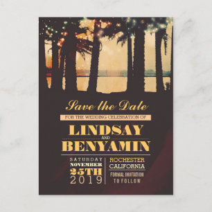 Faire-part Carte postale de sauvegarde de date de lumières de