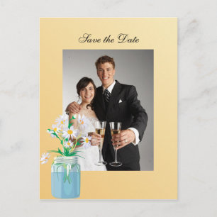 Faire-part Carte postale de sauvegarde de date de marguerites