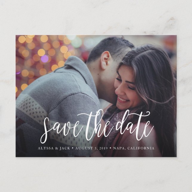 Faire-part Carte postale de sauvegarde de date de mariage écr (Devant)