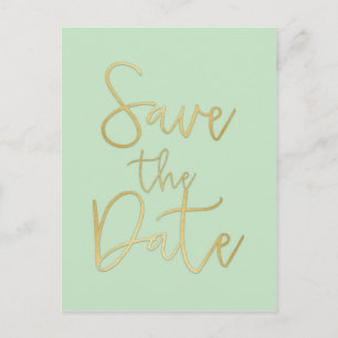 Faire-part Carte postale de sauvegarde de date de menthe et d