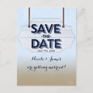Faire-part Carte postale de sauvegarde de date de panneau de 