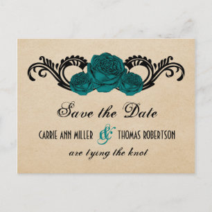 Faire-part Carte postale de sauvegarde de date de roses en sp