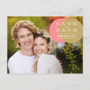 Faire-part Carte postale de sauvegarde de date en cercles de