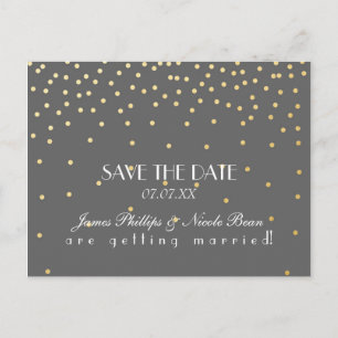 Faire-part Carte postale de sauvegarde de date en points de f