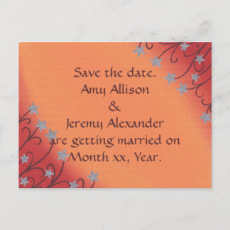 Faire-part Carte postale de sauvegarde de date Fleur Orange R