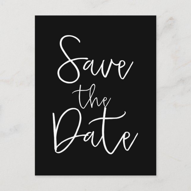 Faire-part Carte postale de sauvegarde de date moderne noir e (Devant)