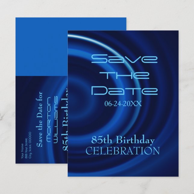 Faire-part Carte postale de sauvegarde de date pour le 85e an (Devant / Derrière)