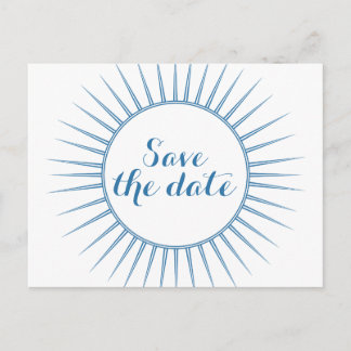 Faire-part Carte postale de sauvegarde de date rétro déco ble