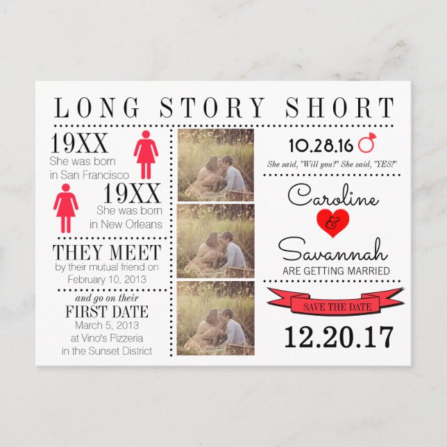 Faire-part Carte postale de sauvegarde de la chronologie (Devant)