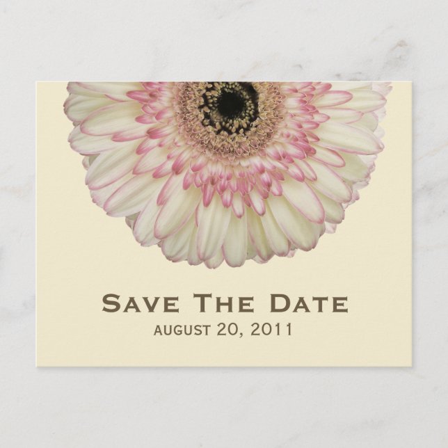 Faire-part Carte postale de sauvegarde de mariage Gerbera Dai (Devant)