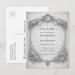 Faire-part Carte postale de sauvegarde de mariage gothique