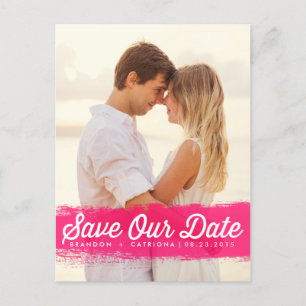 FAIRE-PART CARTE POSTALE DE SAUVEGARDE D'EAU CHAUD PINK SPLAS