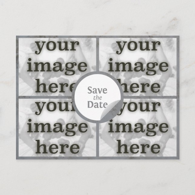 Faire-part Carte postale de sauvegarde Quad Misty Grey (Devant)