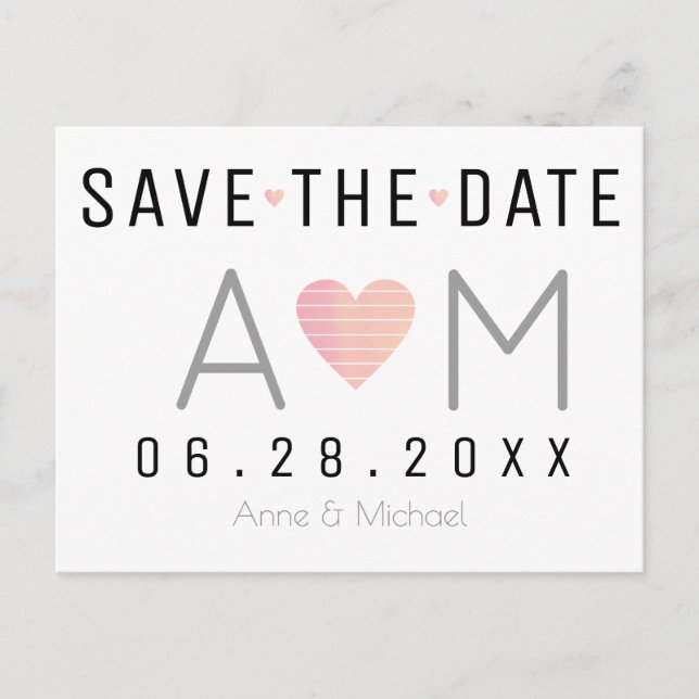 Faire-part carte postale de save-the-date de mariage avec un  (Devant)