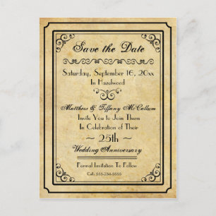 Faire-part Carte postale de style vintage pour annoncer une d