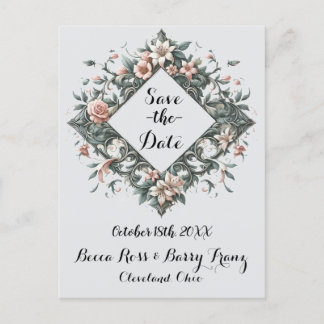 Faire-part Carte postale de vigne florale terreuse