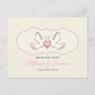 Faire-part Carte postale des colombes de l'amour