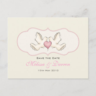 Faire-part Carte postale des colombes de l'amour