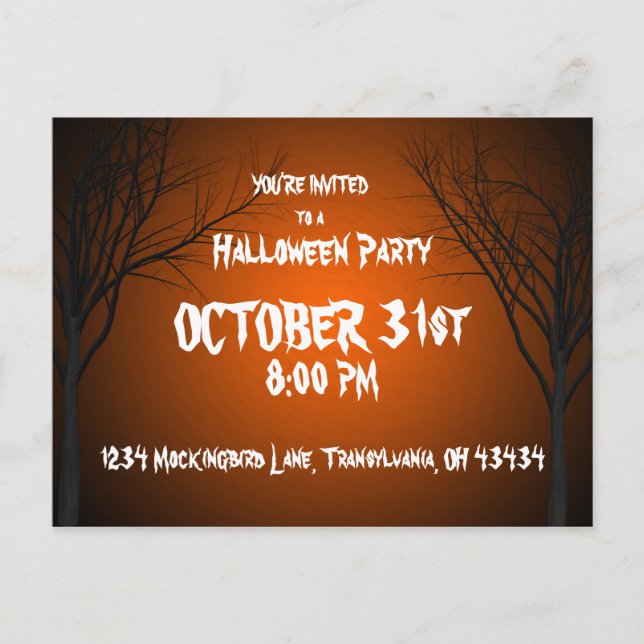 Faire-part Carte postale d'invitation de Halloween (Devant)