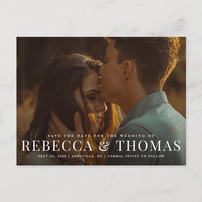 Faire-part Carte postale d'invitation de mariage avec photo s (Devant)